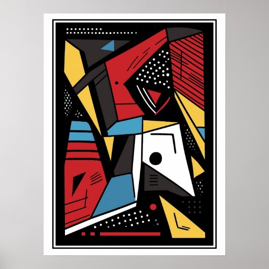 Poster Style Abstrait Géométrique Angulaire (Devant)