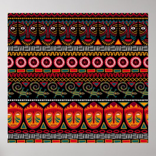 Poster Style Africain : Plaisir Motif décoratif. (Devant)