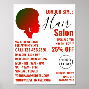Poster Style Afro, Styliste De Cheveux, Salon De Cheveux