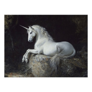 Poster Style antique Peinture Unicorne
