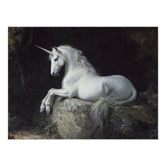 Poster Style antique Peinture Unicorne (Devant)
