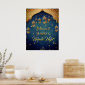 Poster Style arabe avec lanternes marocaines Mehndi Henna (Cuisine)