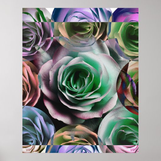POSTER STYLE ARTISTIQUE DE FLEURS DE ROSES (Devant)