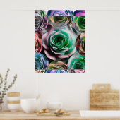 POSTER STYLE ARTISTIQUE DE FLEURS DE ROSES (Cuisine)
