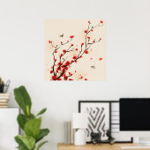 Poster Style asiatique Peinture Plum Blossom au printemps (Bureau à domicile)