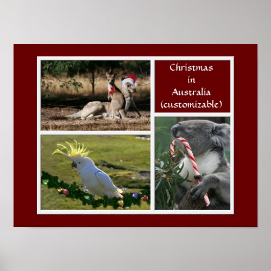 Poster Style australien d'animaux de Noël - (Devant)