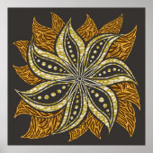 Poster Style Batik Floral Abstrait africain (Devant)