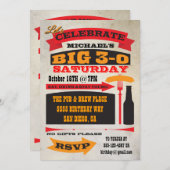 Poster style BIG 30 invitations de fête d'annivers (Devant / Derrière)