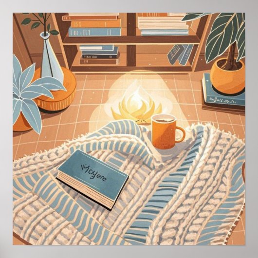 Poster Style Boho chaleureux et chaud abstrait (Devant)