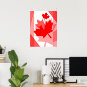 Poster Style canadien Feuille d'érable rouge en couches C (Bureau à domicile)