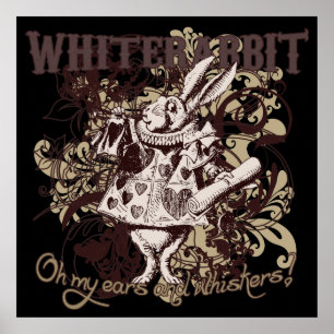 Poster Style carnivale lapin blanc