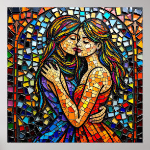 Poster Style Carrelage Mosaïque Art Art Romantique Embras
