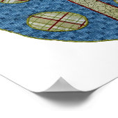 Poster Style champêtre Baby shower Ladybug bleu (Coin)