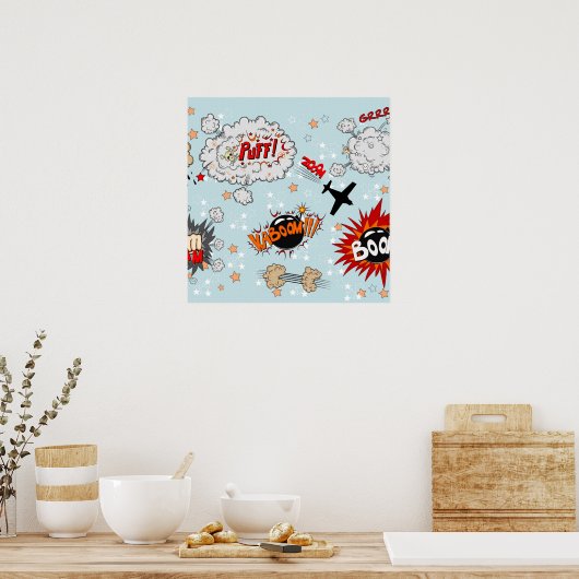 Poster Style comique Super Hero Design (Cuisine)