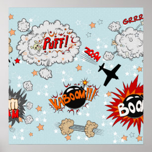 Poster Style comique Super Hero Design