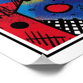 Poster Style Cubiste Vibrant Abstrait (Coin)