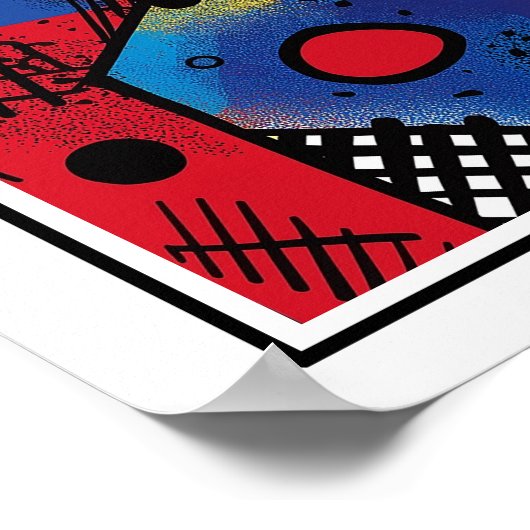 Poster Style Cubiste Vibrant Abstrait (Coin)