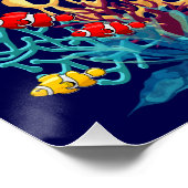 Poster Style d'aquarelle sous-marine de tortue marine (Coin)