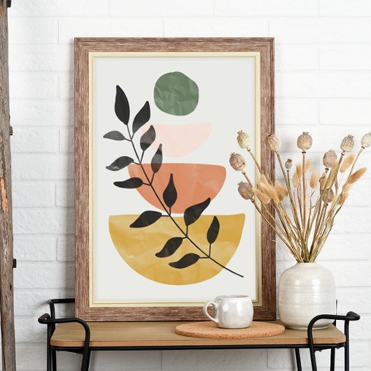 Poster Style d'art boho moderne feuilles