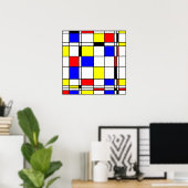 Poster Style d'art mondrien (Bureau à domicile)