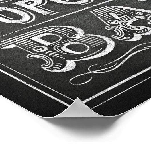 Poster Style de calque BARRE POPCORN Signe Imprimer (Coin)