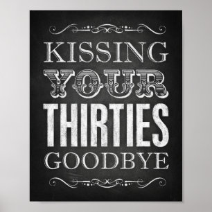 Poster Style de chalk KISSING VOS TRENTE BONNE IMPRIMER