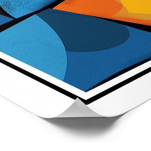 Poster Style de cube gras Abstrait (Coin)