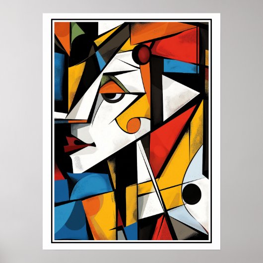 Poster Style de cube gras Abstrait (Devant)