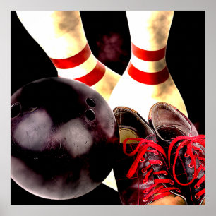 Poster Style de fond de bowling