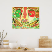 Poster Style de grotte - Peinture d'amour tribale (Cuisine)