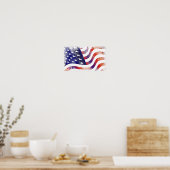 Poster Style de Grunge Patriotique Faded American Drapeau (Cuisine)
