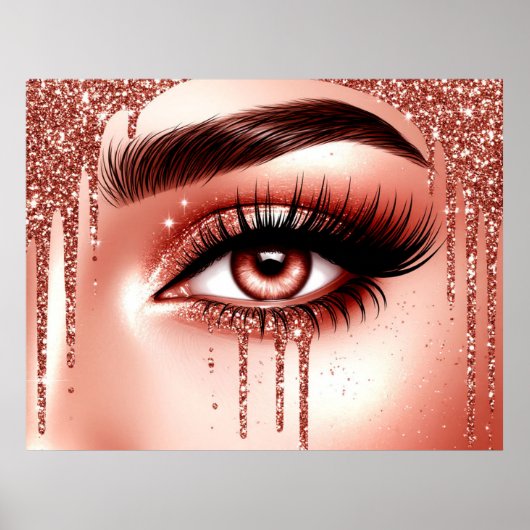 Poster ✨ Style de Maquillage des Yeux Glam Pour les Espac (Devant)