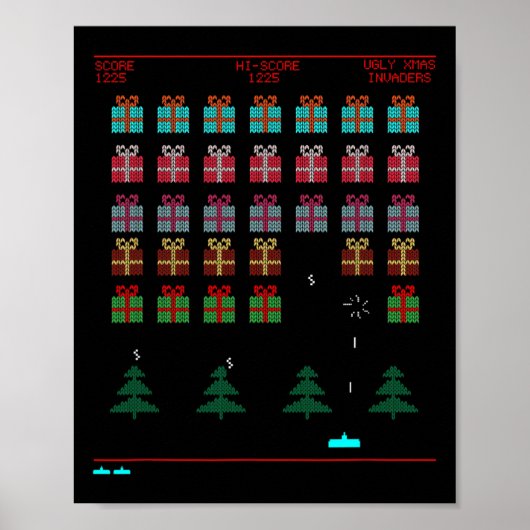 Poster Style de Noël Retro jeu vidéo (Devant)