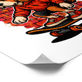 Poster Style de rue Beagle Skateboard Graffiti Art (Coin)