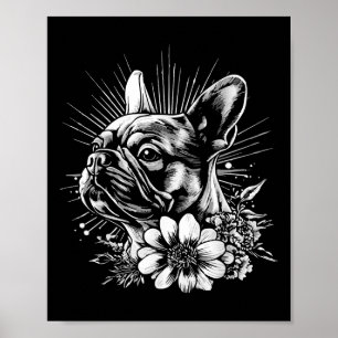 Poster Style de tatouage Amoureux des chiens rétro frança