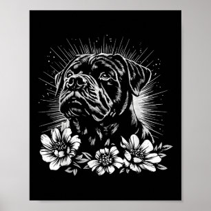 Poster Style de tatouage Amoureux des chiens Retro Rottwe