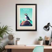 Poster Style de voyage contemporain Puffin