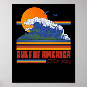 Poster Style des années 80 Golfe d'Amérique vers 2025
