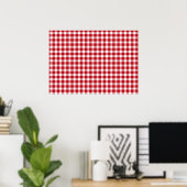 Poster Style En vichy rouge et blanc (Bureau à domicile)