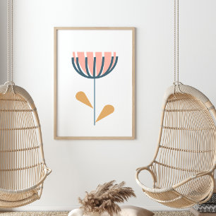 Poster Style folklorique scandinave Simple Flower Blush N