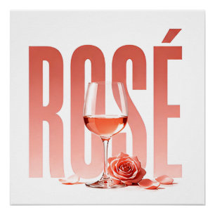 Poster Style graphique éditorial de luxe pour vin rosé Li