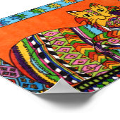 Poster Style guatémaltèque Chat Mini Art populaire (Coin)