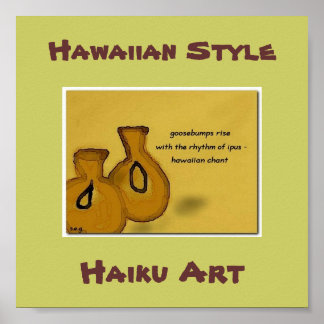 Poster Style hawaïen "Chant hawaïen" Haiku Art Imprimer