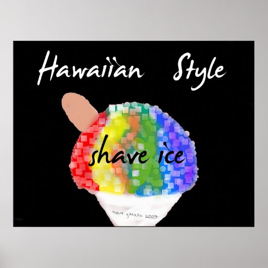 Poster Style hawaïen Shave Ice Art Imprimer (Devant)