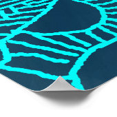 Poster Style henné bleu Abstrait (Coin)