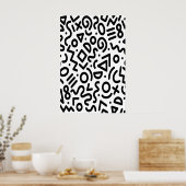 Poster Style Hipster Memphis noir et blanc (Cuisine)