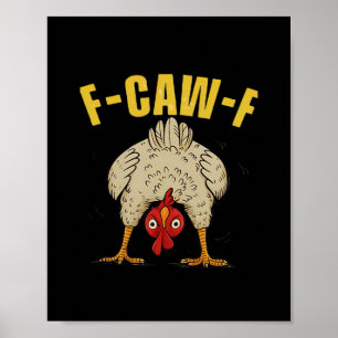 Poster Style humoristique gothique corbeau F-Caw-F drôle