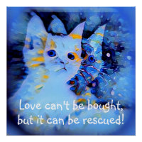 Style impressionniste bleu Kitten Secourir Citatio