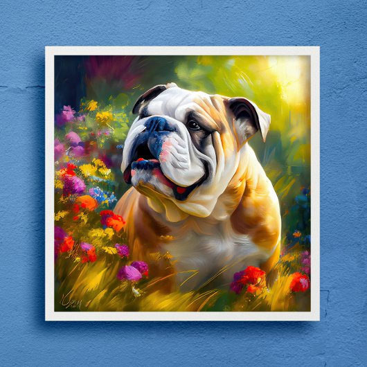 Poster Style impressionniste de Bulldog anglais