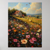 Poster Style impressionniste fleur sauvage Meadow et Cott (Devant)